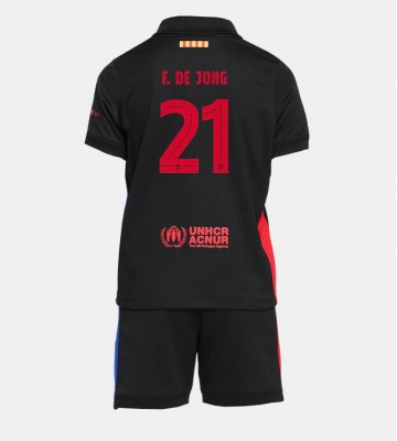 Barcelona Frenkie de Jong #21 Segunda Equipación Niños 2024-25 Manga Corta (+ Pantalones cortos)